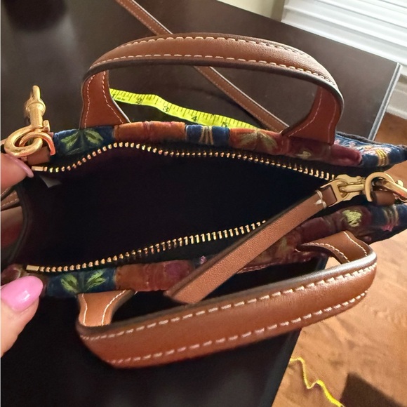 Tory Burch Cognac Satchel with Embroidered Pattern - Picture 5 of 5